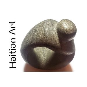 Stone Sculpture Vintage 1960s Chery Granite - Thinker